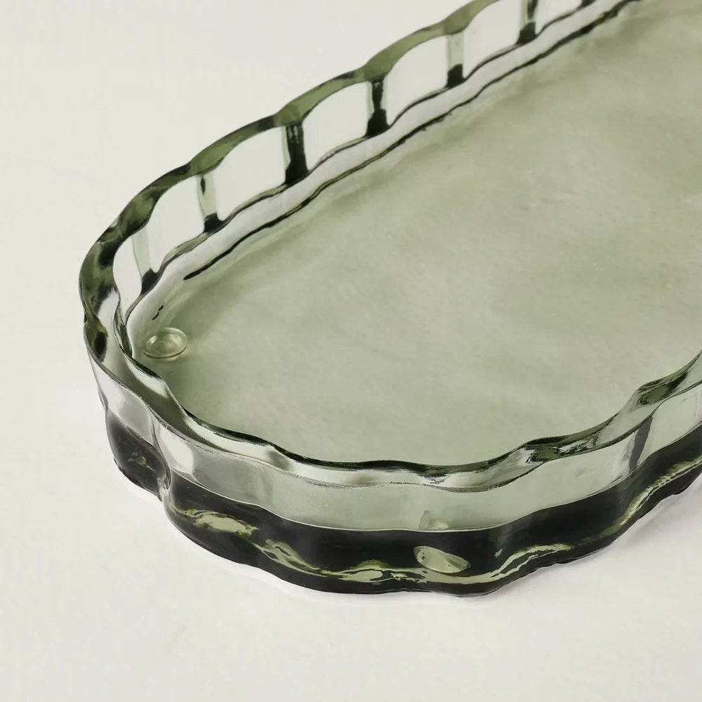 Fluted Glass Bathroom Tray Light Green - Hearth & Hand™ with Magnolia